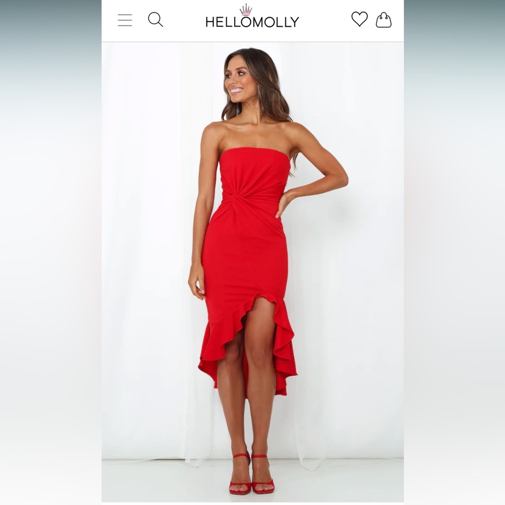 Hello Molly Night Shine MIDI Dress Red